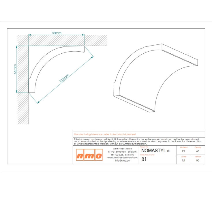 Cornice polistirolo interni Nomastyl B1 NMC -4