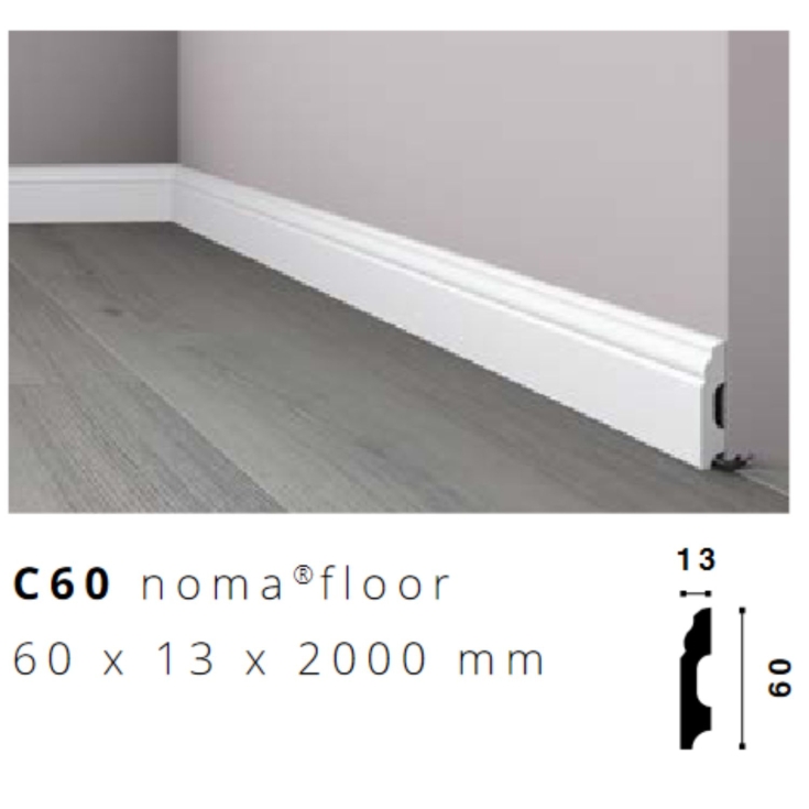 Battiscopa 60x13 mm in HDPS C60 Nomafloor NMC -2