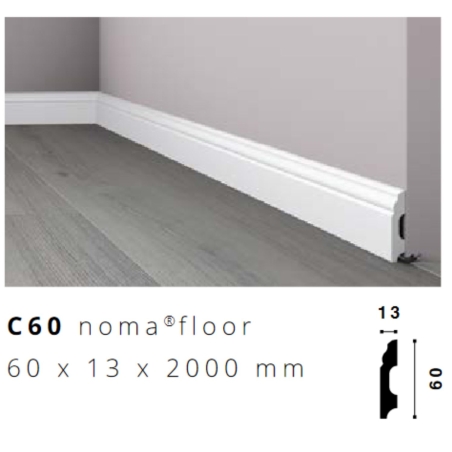 Battiscopa 60x13 mm in HDPS C60 Nomafloor NMC -2