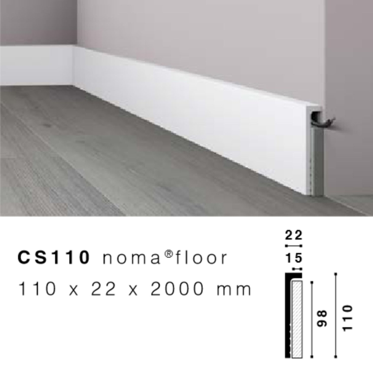Copribattiscopa 110x22 mm in HDPS CS110 Nomafloor NMC -2