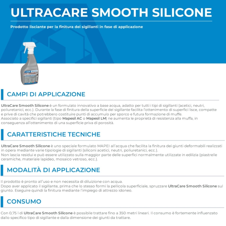 Spray per finitura siliconi e sigillanti Ultracare Smooth Mapei -2