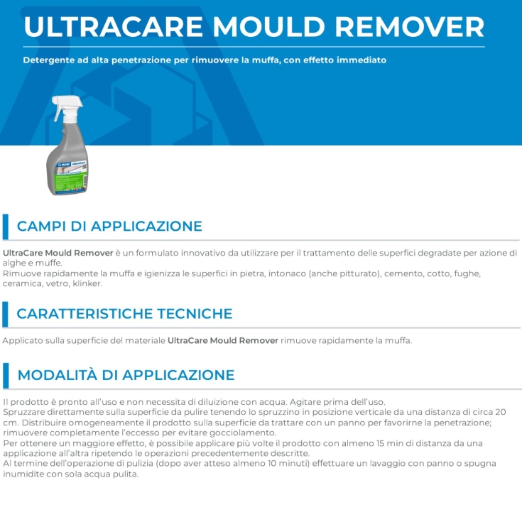 Detergente antimuffa Ultracare Mould Remover Mapei 750 ml -2