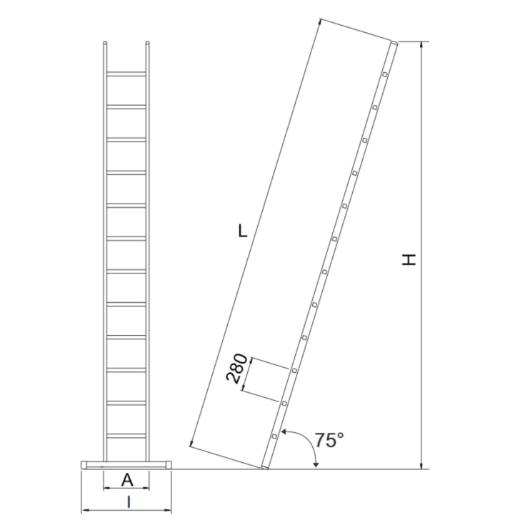 Scala da appoggio professionale 680N Frigerio -2