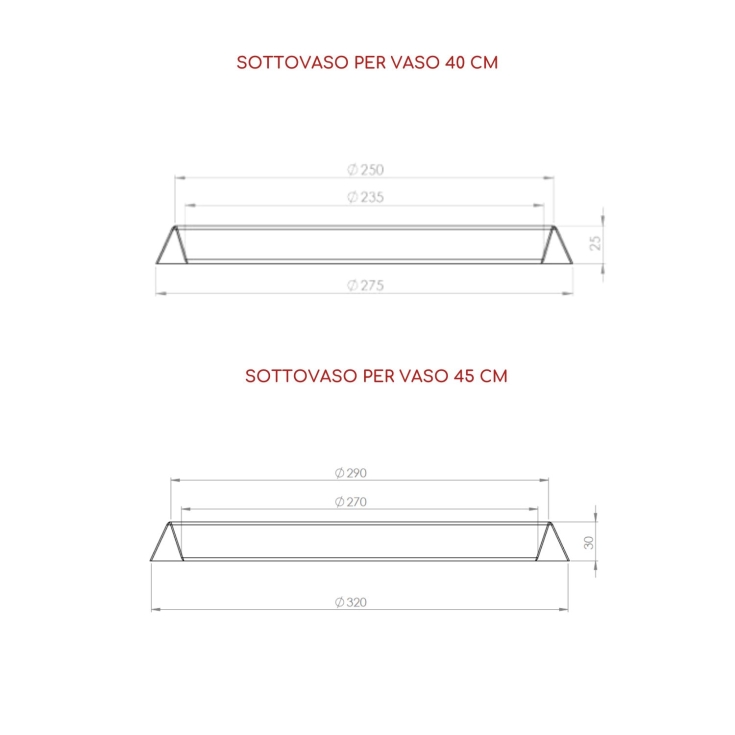 Sottovaso rotondo per vasi Monacis Rome -9