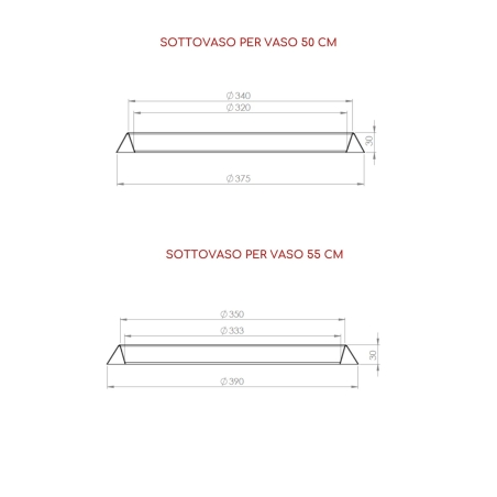 Sottovaso rotondo per vasi Monacis Rome -10