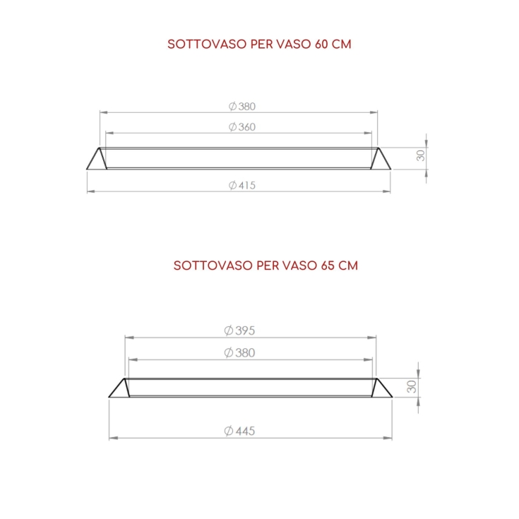 Sottovaso rotondo per vasi Monacis Rome -11