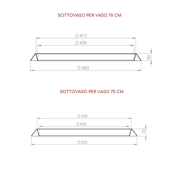 Sottovaso rotondo per vasi Monacis Rome -12