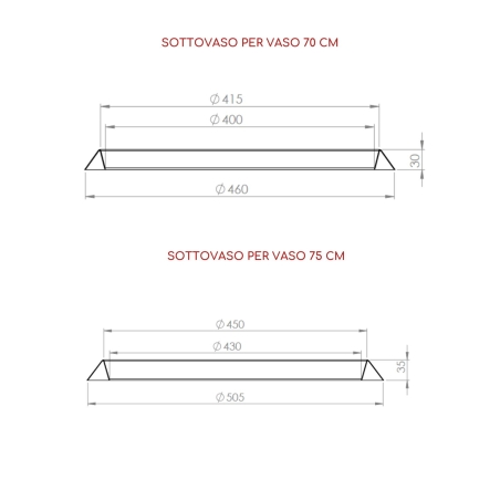 Sottovaso rotondo per vasi Monacis Rome -12