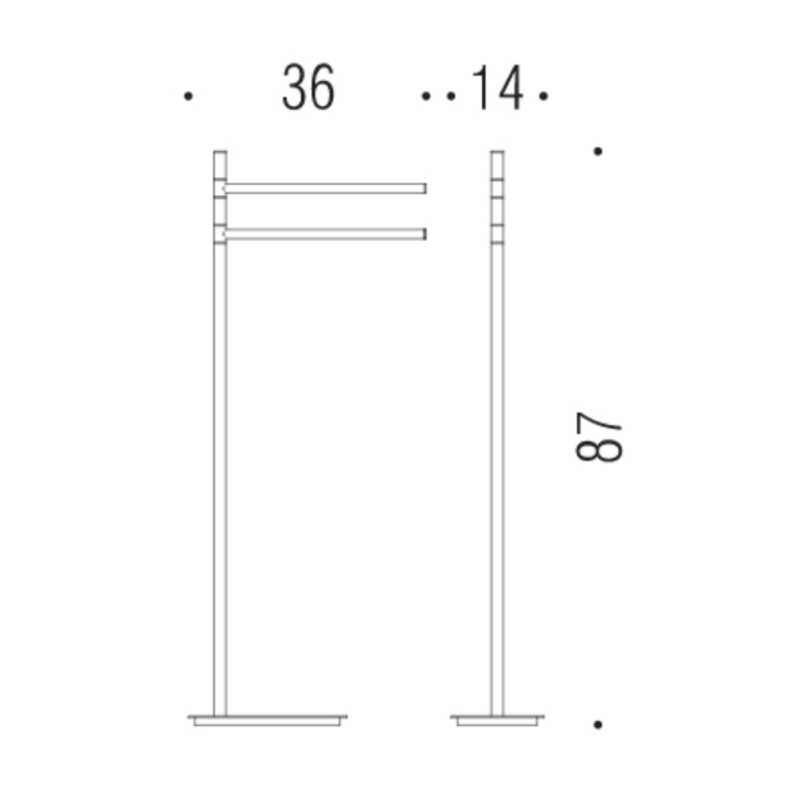 Porta asciugamano nero matt Square Colombo -3