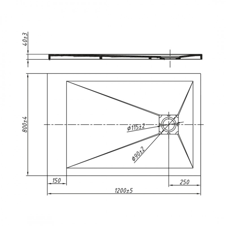 Piatto doccia 120x80 cm bianco Aquana -2