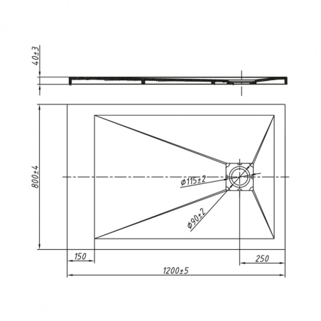 Piatto doccia 120x80 cm bianco Aquana -2