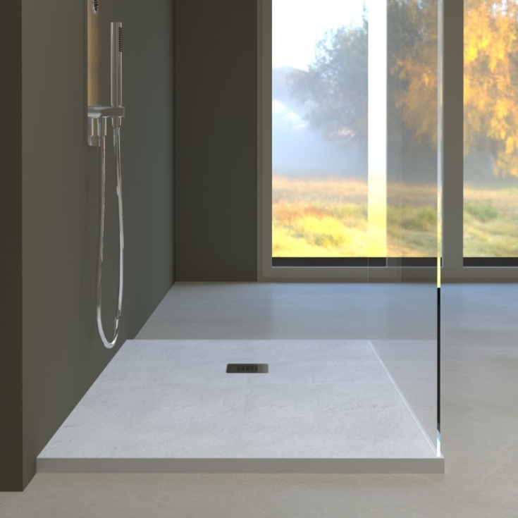 Piatto doccia 120x80 cm bianco opaco filopavimento Aquana -2