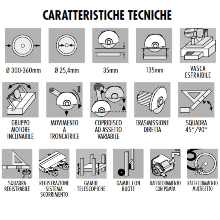 Machine à scier avec moteur et chariot coulissant 223MS100EU SMS 100 Raimondi -13