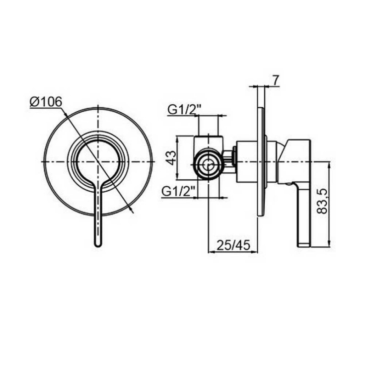 Miscelatore doccia da incasso 66016 Bit Frattini -2