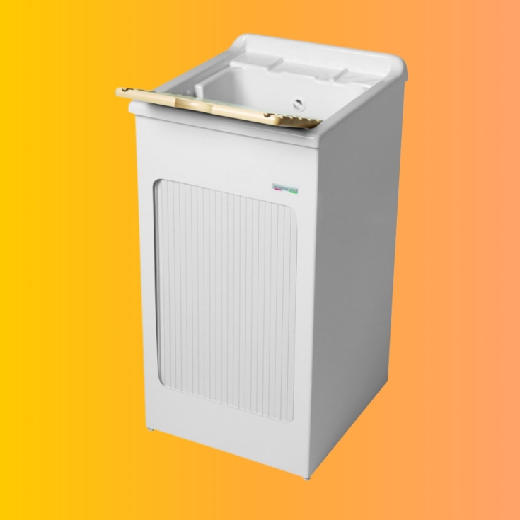 Mobile lavatoio 45x50x87h cm con vasca Lavacril Colavene bianco -2