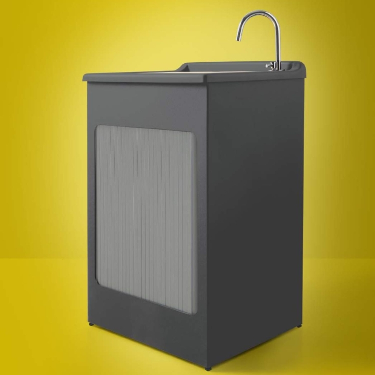 Mobile lavatoio 50x50x87h cm con vasca Lavacril Colavene grigio -2