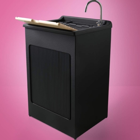 Mobile lavatoio 50x50x87h cm con vasca Lavacril Colavene nero -2