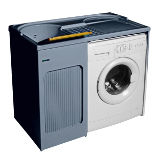 Lavatoio con coprilavatrice 106x60x89h cm con vasca a SX Lavacril Colavene grigio -1