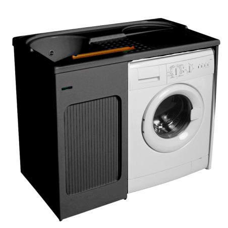 Lavatoio con coprilavatrice 106x60x89h cm con vasca a SX Lavacril Colavene nero -1