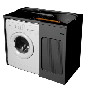 Lavatoio con coprilavatrice 106x60x89h cm con vasca a DX Lavacril Colavene nero -1