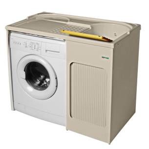 Mobile lavatoio coprilavatrice Colavene Lavacril On 73x67x109h cm con vasca  avorio