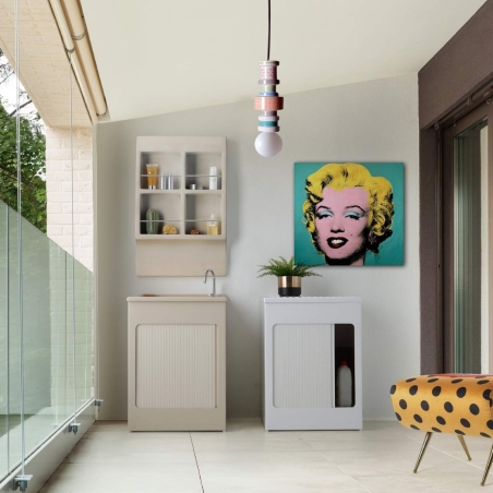 Mobile contenitore 75x50x84h cm con serranda bianco Lavacril Box Colavene -3