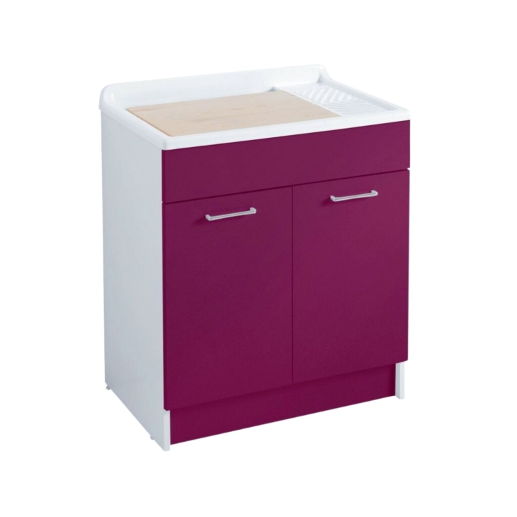 Lavatoio 75x50x86h cm senza cesto portabiancheria melanzana Lindo Colavene -1