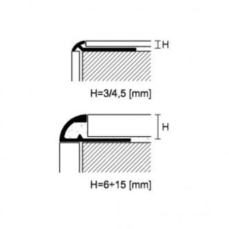 Profilo in alluminio anodizzato 270cm Cerfix Protrim Profilpas RA -1