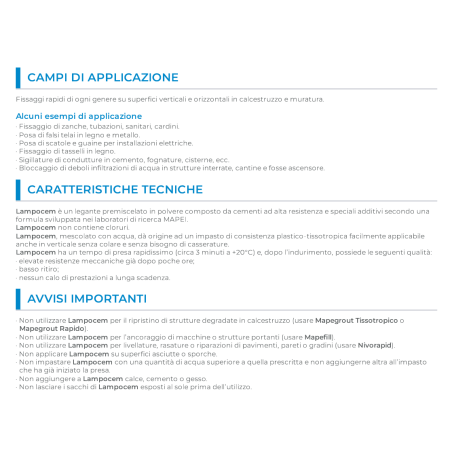 Cemento rapido Lampocem Mapei legante idraulico antiritiro 25Kg -2