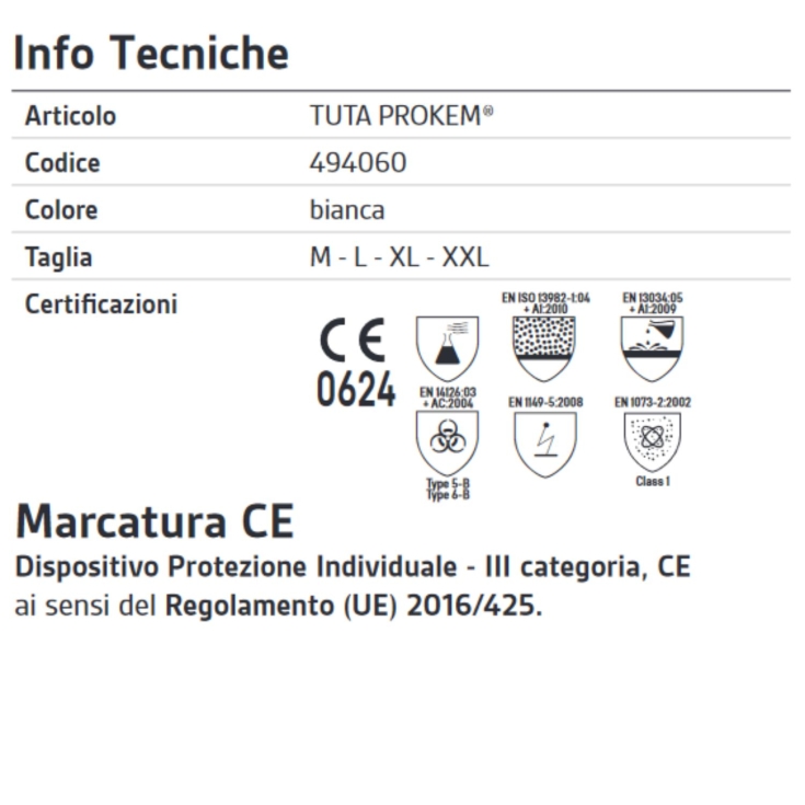 Tuta monouso bianca con cappuccio Prokem Neri -3