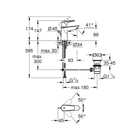Miscelatore per lavabo monocomando Bauedge Grohe -3