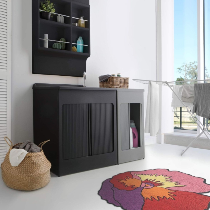 Mobile lavatoio 75x50x87h cm con vasca Lavacril Colavene avorio -3