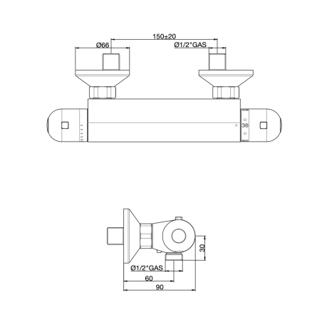 Miscelatore termostatico doccia 12100 Gaboli Luigi -2
