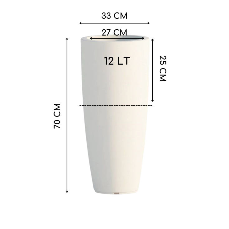 Portavaso da esterno in polietilene 70cm Stilo Round Monacis -20