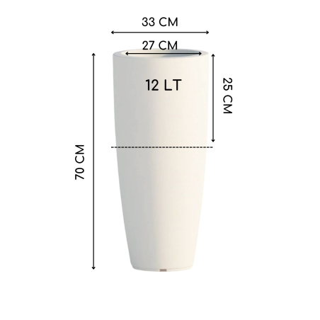 Portavaso da esterno in polietilene 70cm Stilo Round Monacis -20