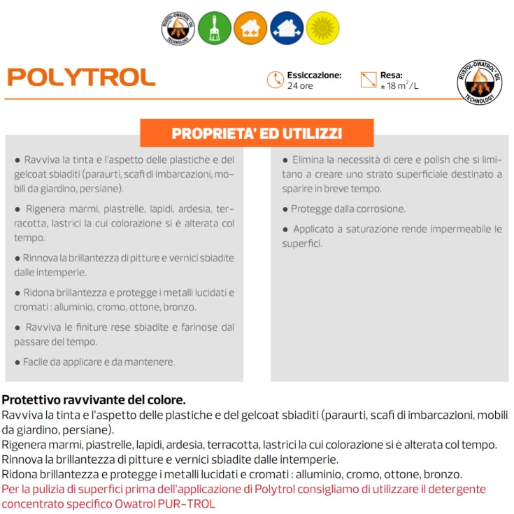 Protettiv o ravvivante per plastica e metalli Polytrol Owatrol -3