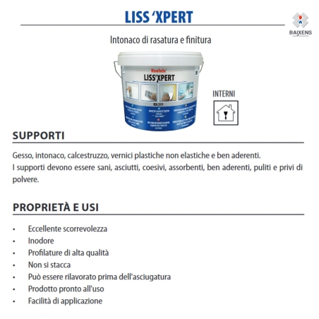 Intonaco di asatura e finitura RX-311 Rualaix Liss'Xpert Baixens -2