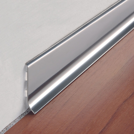 Battiscopa acciaio inox lucido 200 cm Progress Profiles BTAC -1
