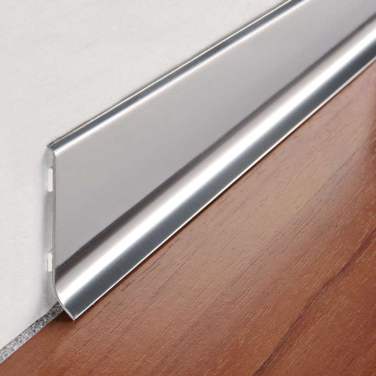 Battiscopa acciaio inox lucido 200 cm Progress Profiles BTAC -1