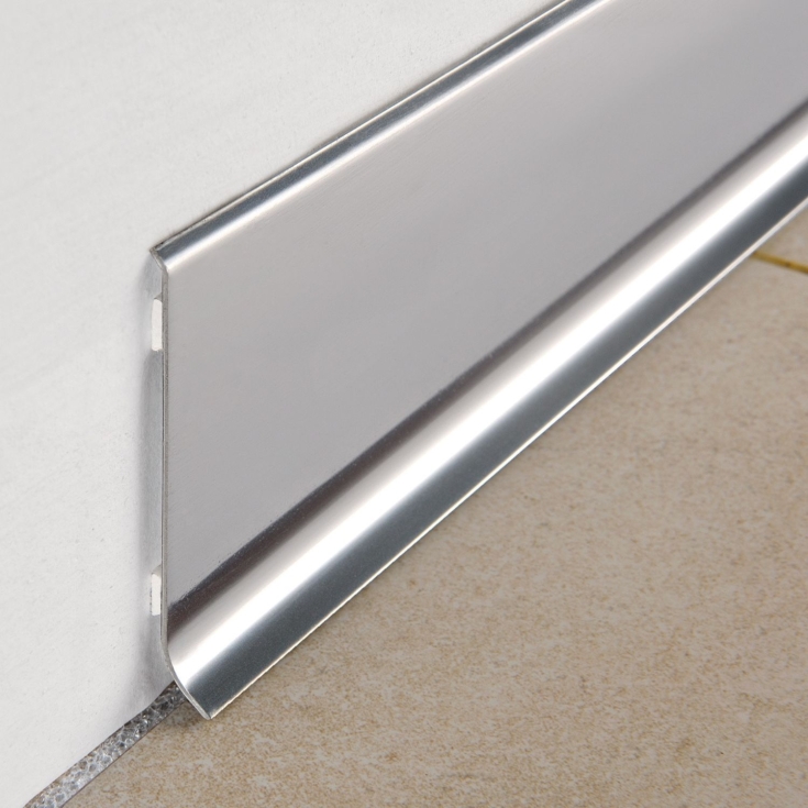 Battiscopa acciaio inox lucido 200 cm Progress Profiles BTAC -5