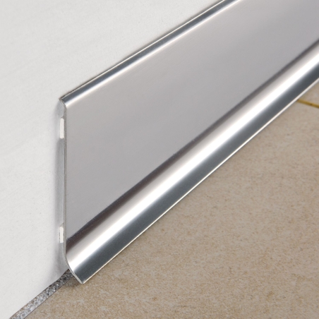 Battiscopa acciaio inox lucido 200 cm Progress Profiles BTAC -5