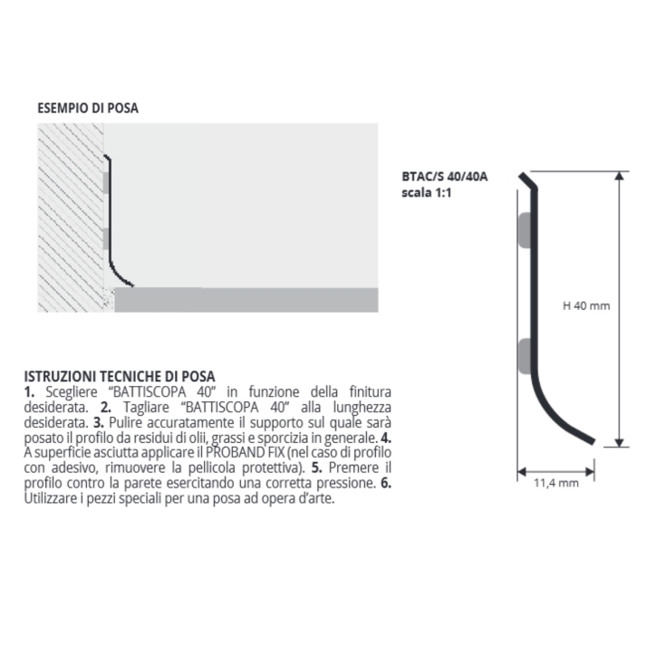 Battiscopa acciaio inox satinato 200 cm Progress Profiles BTACS -2