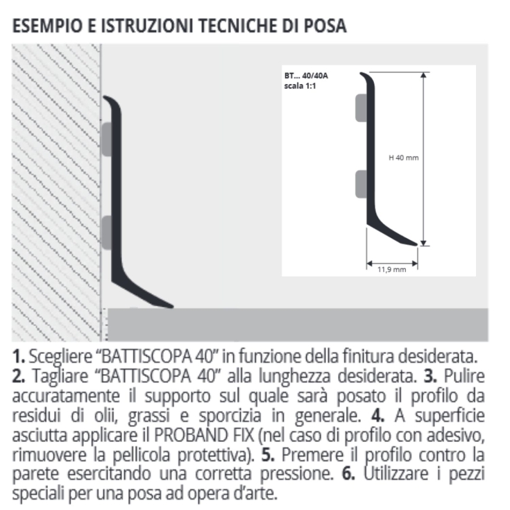Battiscopa alluminio anodizzato argento 200 cm Progress Profiles BTACS -2