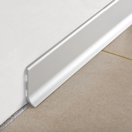 Battiscopa alluminio anodizzato argento 200 cm Progress Profiles BTACS -1