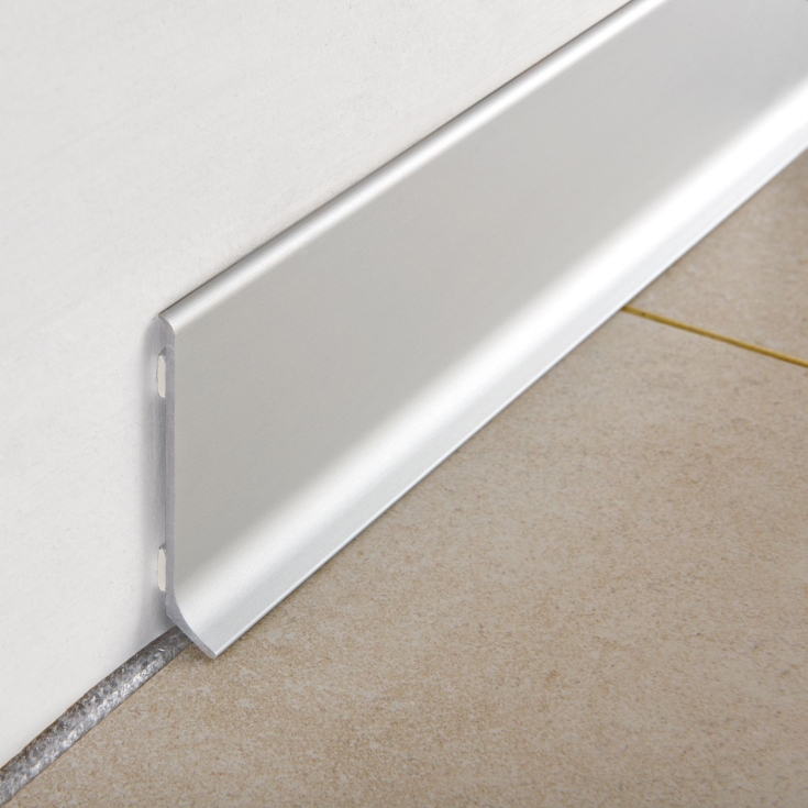 Battiscopa alluminio anodizzato argento 200 cm Progress Profiles BTACS -3