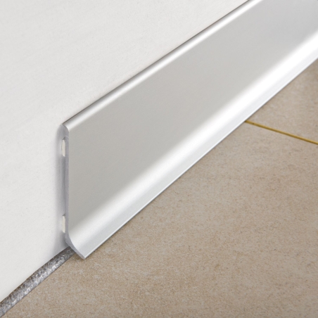 Battiscopa alluminio anodizzato argento 200 cm Progress Profiles BTACS -3