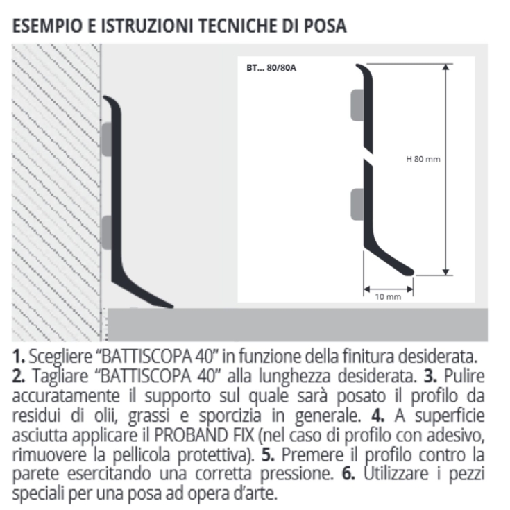 Battiscopa alluminio anodizzato argento 200 cm Progress Profiles BTACS -5