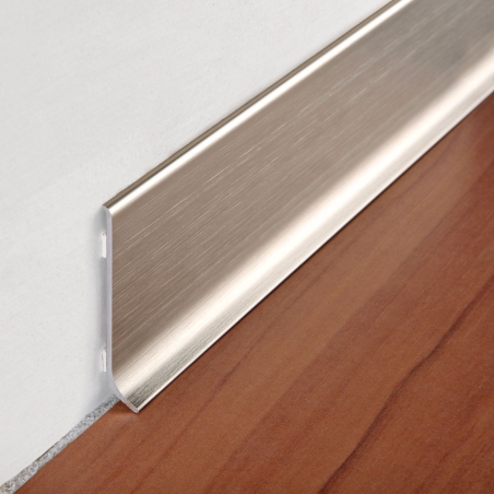 Battiscopa alluminio brillantato spazzolato titanio 200 cm Progress Profiles BTBT -1