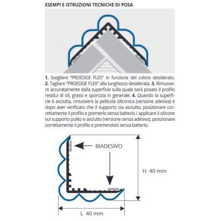 Paraspigoli antiurto bianco 270 cm Proedge Flex Progress Profiles PFC40 -2
