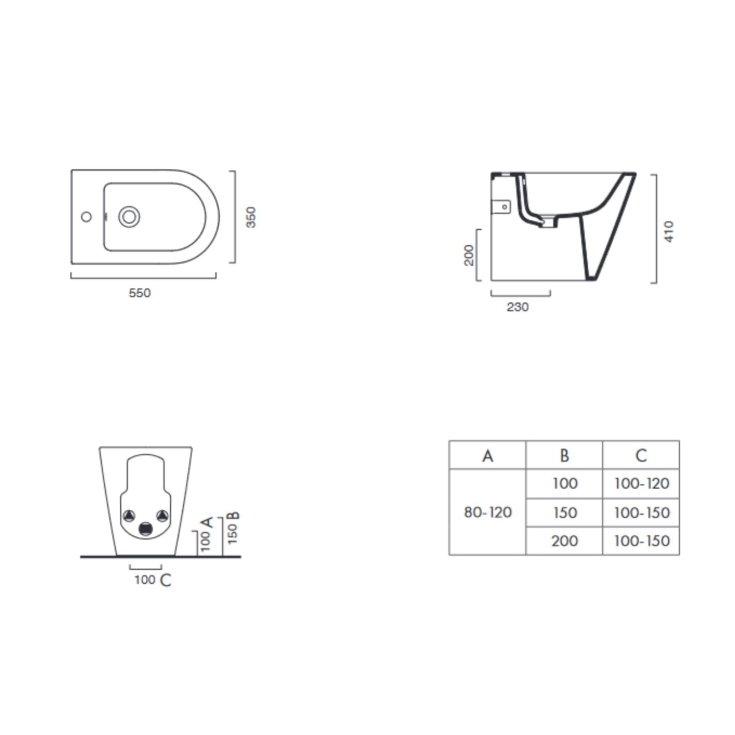 Bidet a pavimento 55x35 Zero Catalano -4